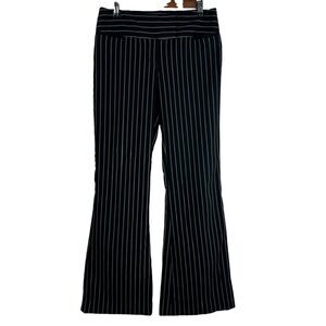 Express Design‎ Studio Publicist Vertical Striped Flare Pants Women's 4 Black